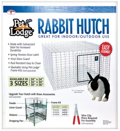 Pet Lodge Galvanized Steel Rabbit Hutch Silver 16 in. H X 24 in. W X 24 in. D