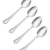 Pfaltzgraff Silver Stainless Steel Flatware Dinner Spoon Set 4 pk