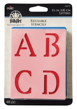 Plaid FolkArt 1.5 in. Card Stock Letters Stencil 48 pk (Pack of 3)