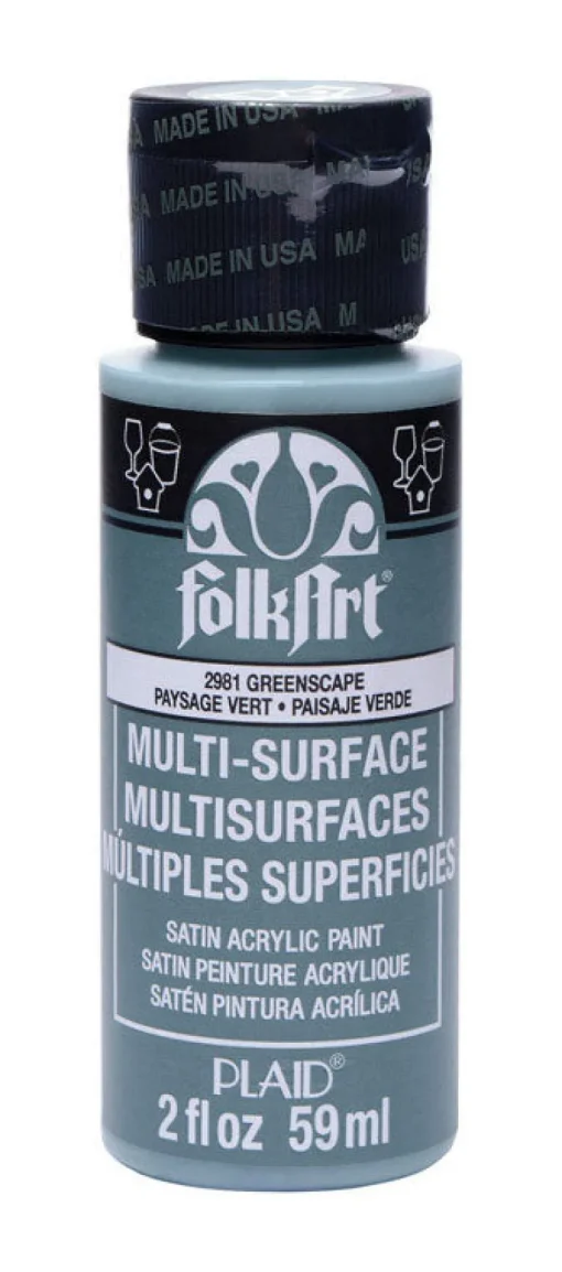 Plaid FolkArt Satin Greenscape Hobby Paint 2 oz. (Pack of 3)