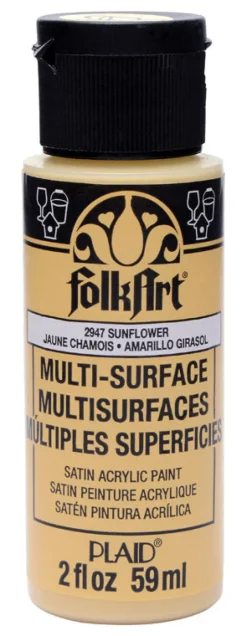 Plaid FolkArt Satin Sunflower Hobby Paint 2 oz. (Pack of 3)