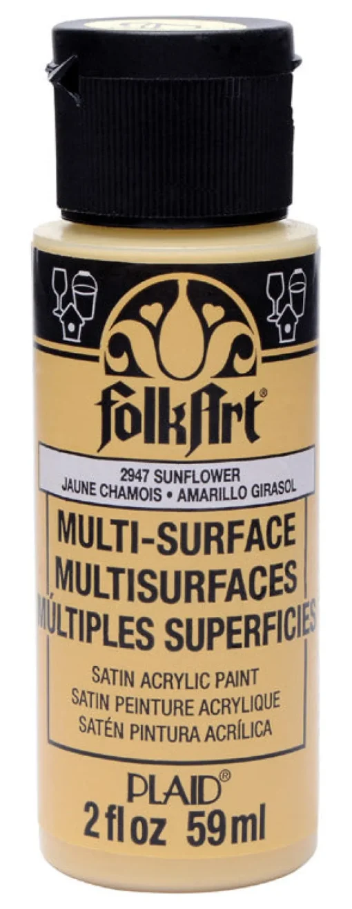 Plaid FolkArt Satin Sunflower Hobby Paint 2 oz. (Pack of 3)