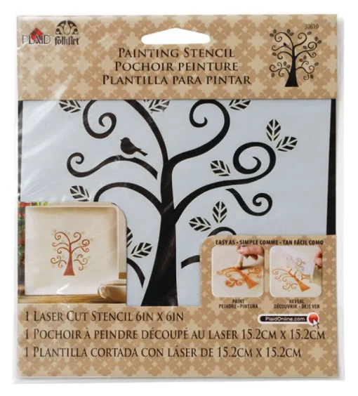 Plaid FolkArt Tree Paste Stencil (Pack of 3)