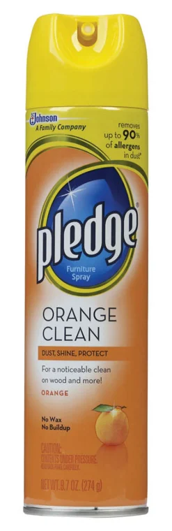Pledge Orange Scent Furniture Polish 9.7 oz. Spray (Pack Of 12)