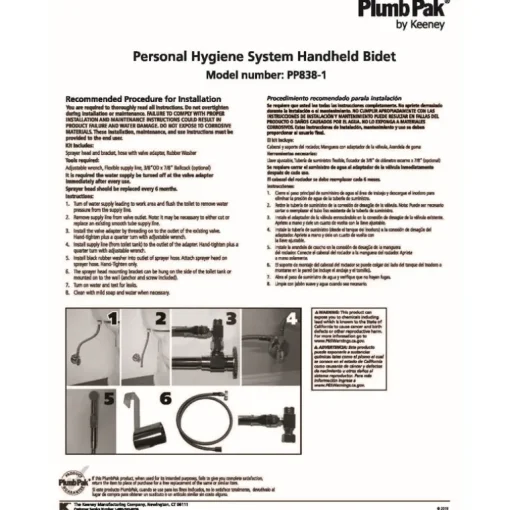 Plumb Pak Silver Bidet