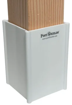 Post Shields Inc. 6 in. H x 4 in. W x 4 in. L Plastic White Fence Post Protection (Pack of 10)