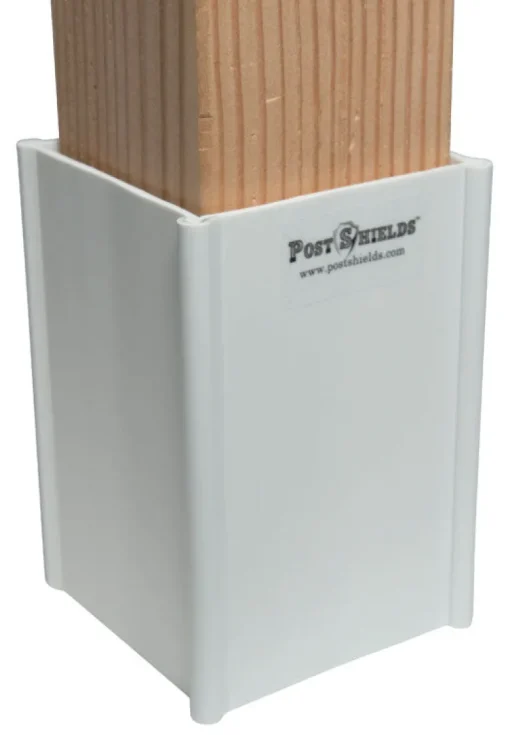 Post Shields Inc. 6 in. H x 4 in. W x 4 in. L Plastic White Fence Post Protection (Pack of 10)