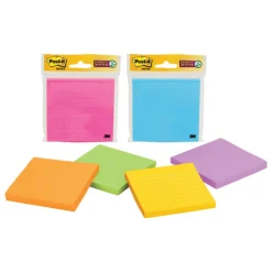Post-it 4 in. W X 4 in. L Assorted Lined Sticky Notes 1 pad