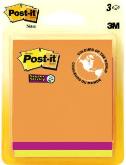 Post-it 3 in. W X 3 in. L Assorted Sticky Notes 3 pad