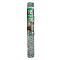 Poultry Netting, Galvanized Steel, 1-In. Mesh, 24-In. x 25-Ft.