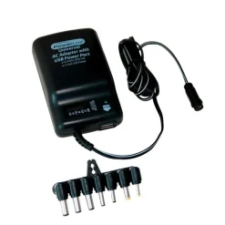 PowerLine 6 ft. L AC Adapter With USB 1 pk
