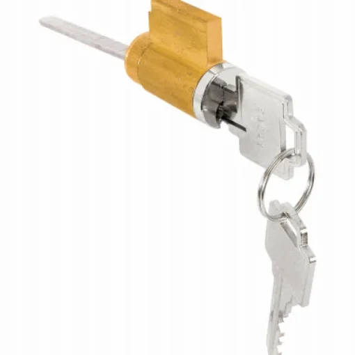 Prime Line Brass Plated 5-Pins 2-Blades Keyed KW Cylinder Lock 1.25 L x 0.88 H x 0.88 W in.