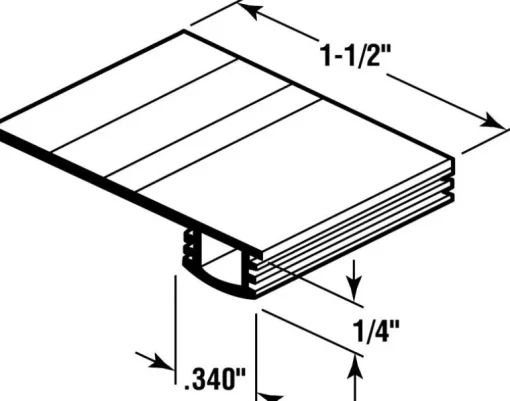 Prime Line Matte Black Vinyl Bottom Mount Bug Seal Replacement 84 L x 1.38 H x 84 W in.