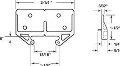 Prime Line Plastic Drawer Track Guide Replacement Kit 1-3/16 L in.