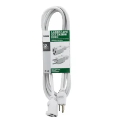 Prime Outdoor 12 ft. L White Extension Cord 16/3 SJTW