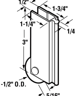 Prime-Line 1-1/2 in. D X 1.75 in. L Aluminum/Nylon Mirror Door Roller Assembly 1 pk