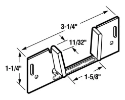 Prime-Line 1.38 in. D X 3.25 in. L Mill Silver Steel Pocket Door Slide Guide 1 pk