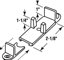 Prime-Line 1.38 in. D X 3 in. L Matte White Nylon Door Guide 2 pc
