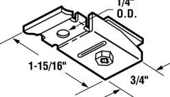 Prime-Line 0.75 in. D X 1.94 in. L Mill Silver Steel Bracket 1 pk