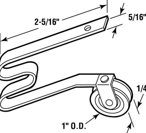 Prime-Line 1 in. D X 1/4 in. L Mill Steel Spring Tension Roller Assembly 2 pk