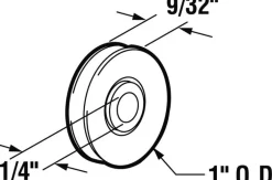 Prime-Line 1 in. D X 9/32 in. L Nylon Roller 2 pk