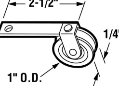 Prime-Line 1 in. D X 0.25 in. L Plastic/Steel Spring Tension Roller Assembly 2 pk