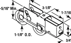 Prime-Line 1-1/8 in. D X 0.75 in. L Steel Roller Assembly 1 pk