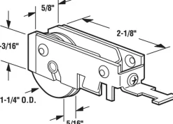 Prime-Line 1-1/4 in. D X 5/16 in. L Steel Pocket Door Roller Assembly 1 pk