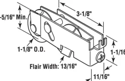 Prime-Line 1-1/8 in. D X 0.69 in. L Steel Roller Assembly 1 pk