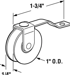 Prime-Line 1 in. D X 1/4 in. L Steel Spring Tension Roller Assembly 2 pk