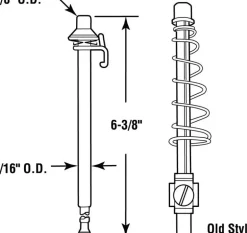 Prime-Line 3/8 in. D X 6-3/8 in. L White Steel Pivot Rod Assembly 1 pk