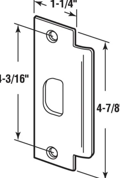 Prime-Line 4.875 in. H X 1.25 in. L Brass-Plated Steel Door Strike