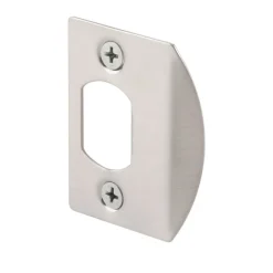 Prime-Line 2-1/4 in. H X 1-5/8 in. L Satin Nickel Gray Steel Latch Strike Plate