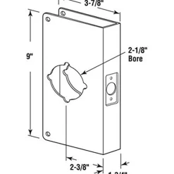 Prime-Line 9 in. H X 3.875 in. L Stainless Steel Lock and Door Reinforcer