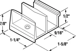 Prime-Line 5.4 in. H X 9/16 in. W Clear Frameless Shower Door Bottom Guide