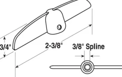Prime-Line 2.4 in. L Painted Bronze Zinc Universal Casement Tee Handles 2 pk