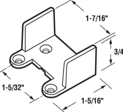 Prime-Line 1-5/16 in. L White Plastic Sliding Door Guide 1 pc