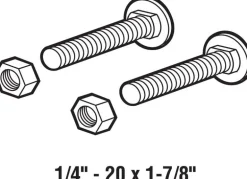 Prime-Line 1-7/8 in. L X 1/4 in. D Steel Carriage Bolts w/Nuts