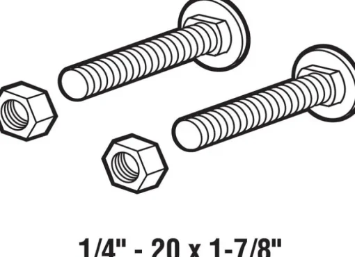 Prime-Line 1-7/8 in. L X 1/4 in. D Steel Carriage Bolts w/Nuts
