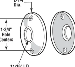 Prime-Line Brass Plated Steel Door Knob Rosettes 2 pk