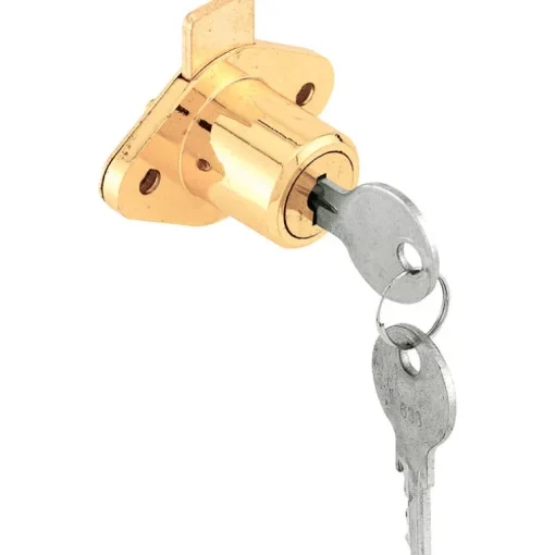 Prime-Line Bright Brass Bronze Steel Cabinet/Drawer Lock
