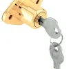 Prime-Line Bright Brass Gold Steel Cabinet/Drawer Lock