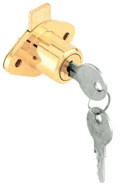 Prime-Line Bright Brass Gold Steel Cabinet/Drawer Lock