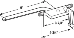 Prime-Line Die-Cast Gray Aluminum Right Single-Arm Casement Window Operator For Steel Framed Windows
