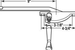 Prime-Line Die-Cast Gray Aluminum Right Single-Arm Casement Window Operator For Steel Framed Windows