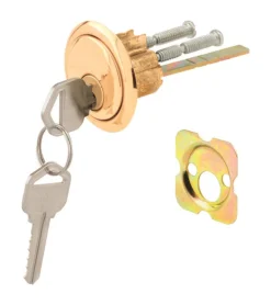 Prime-Line KW Brass-Plated Zinc Rim Cylinder Keyed Alike