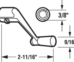 Prime-Line Painted Bronze Aluminum Single-Arm Casement Operator Crank Handle For Universal