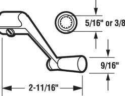 Prime-Line Painted White Zinc Single-Arm Casement Operator Crank Handle For Universal