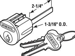 Prime-Line Segal Brushed Brass Solid Brass Segal Lock Cylinder Keyed Differently