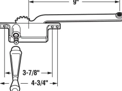 Prime-Line White Steel Left Single-Arm Casement Window Operator For Steel Framed Windows